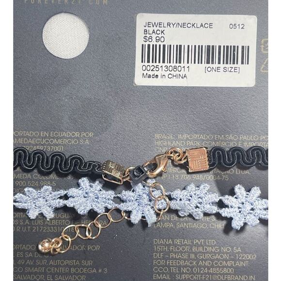 Forever 21 Black Choker Necklace Set of 3 Adjustable Retro Y2K 90s Fairygoth - Picture 6 of 8